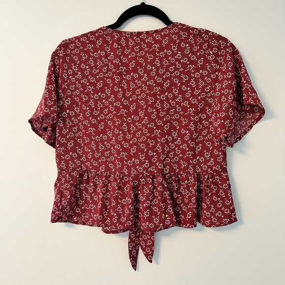 Red Floral Shirt | Size S | Like new - Picture 2 of 3